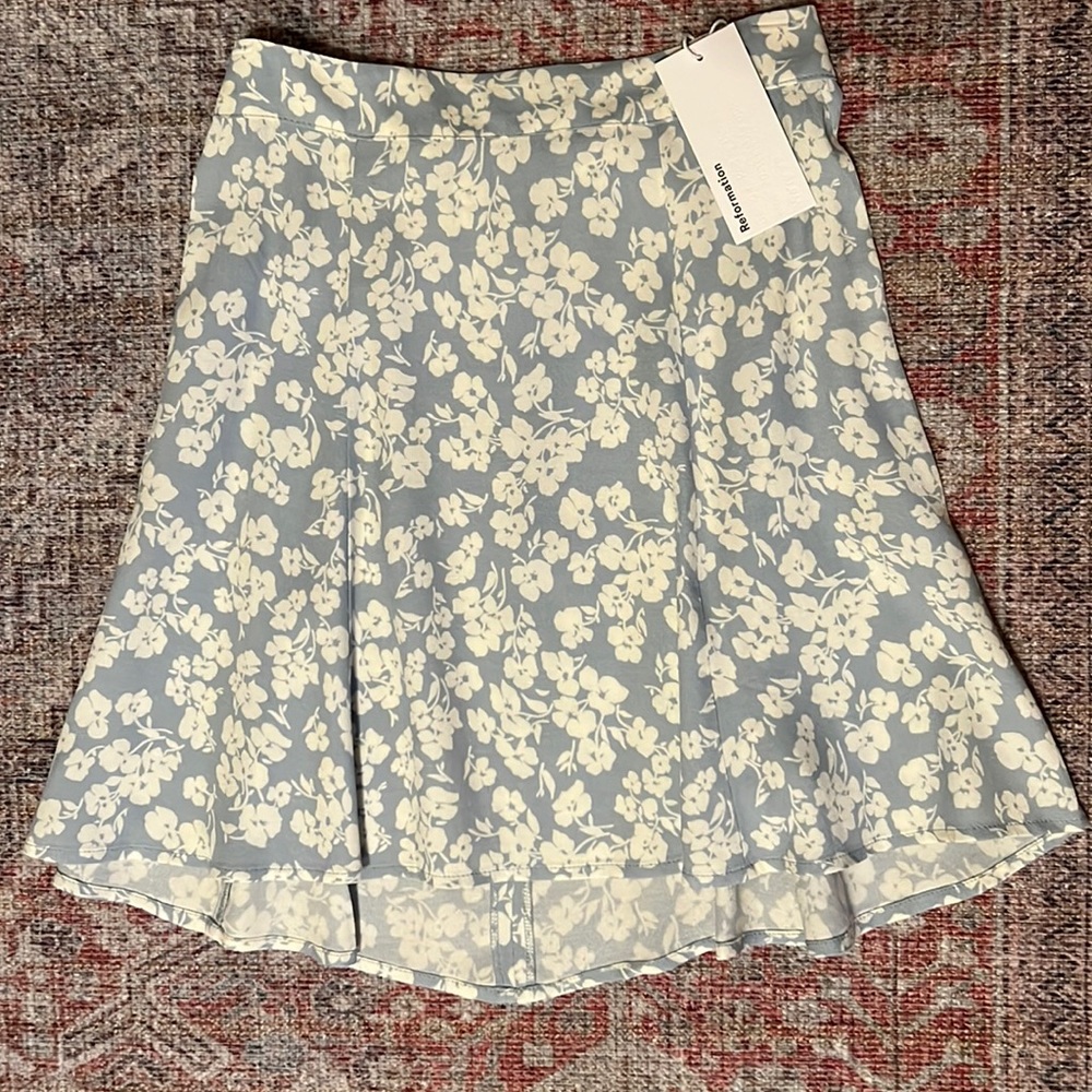 NWT Reformation Flounce Skirt in “Sofie” Size 0